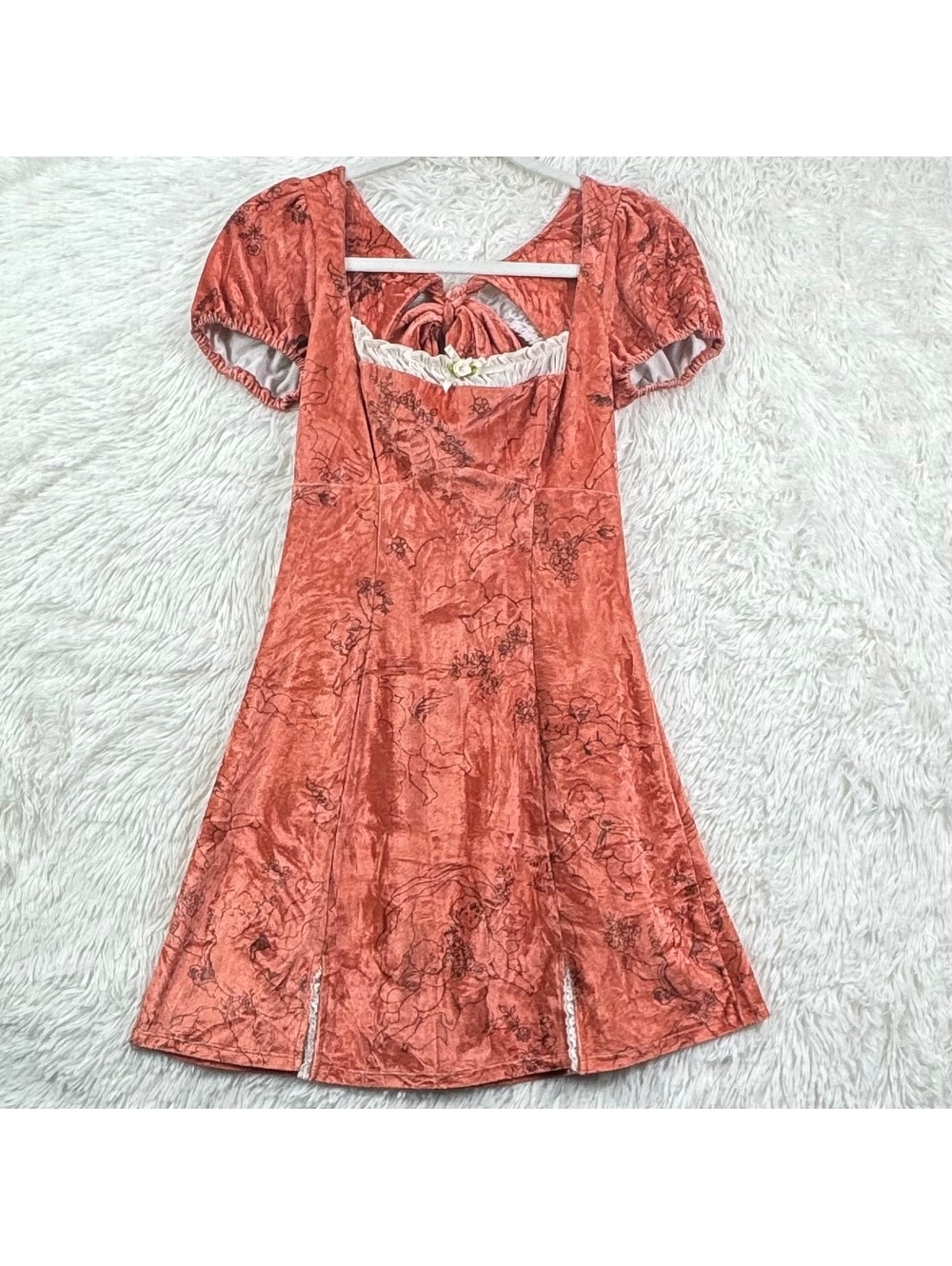 Kimchi Blue Jill Velvet Cherub Mini Dress S NWOT